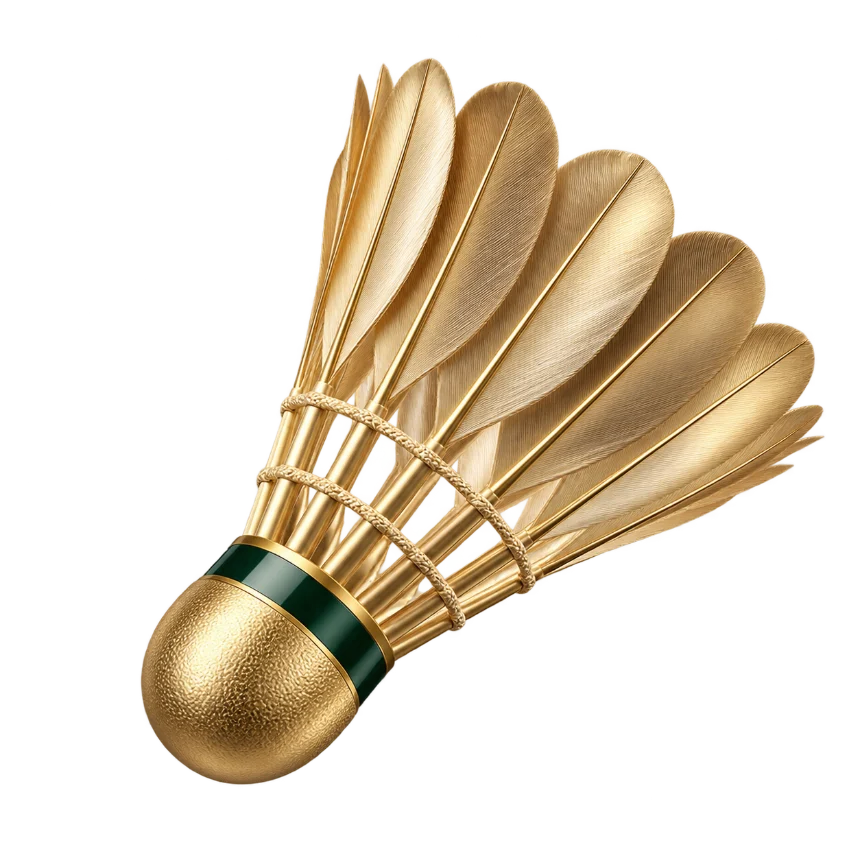 Decorative gold shuttlecock